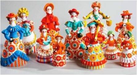 Dymkovskaya žaislas iš plastilino