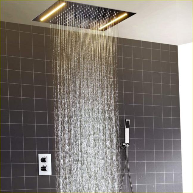 lietaus dušo sistema voniai su lietaus dušu