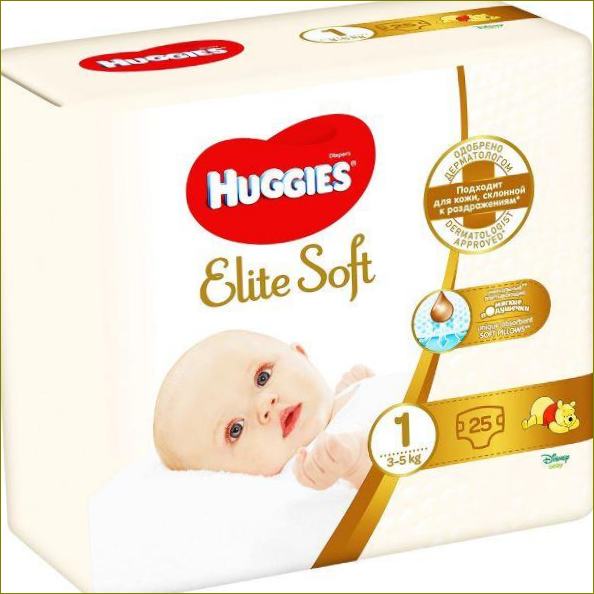 Huggies Elite Soft 1 nuotrauka