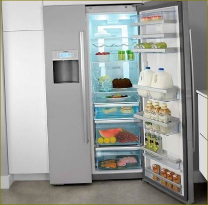Šaldytuvo modelis su ledo gaminimo įrenginiu