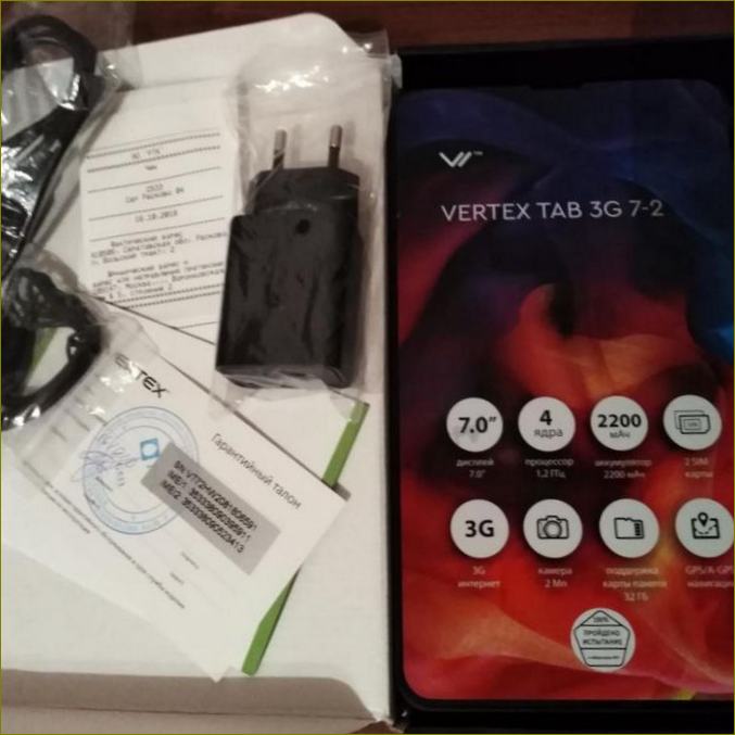 VERTEX Tab 3G 7 2 planšetinis kompiuteris