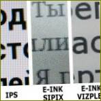 Didesnis TFT, IPS, SIPIX, VIZPLEX, PEARL ekranų fragmentų skaičius