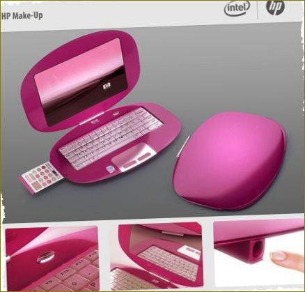 HP makiažo nešiojamasis kompiuteris merginai